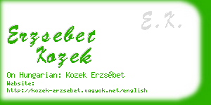 erzsebet kozek business card